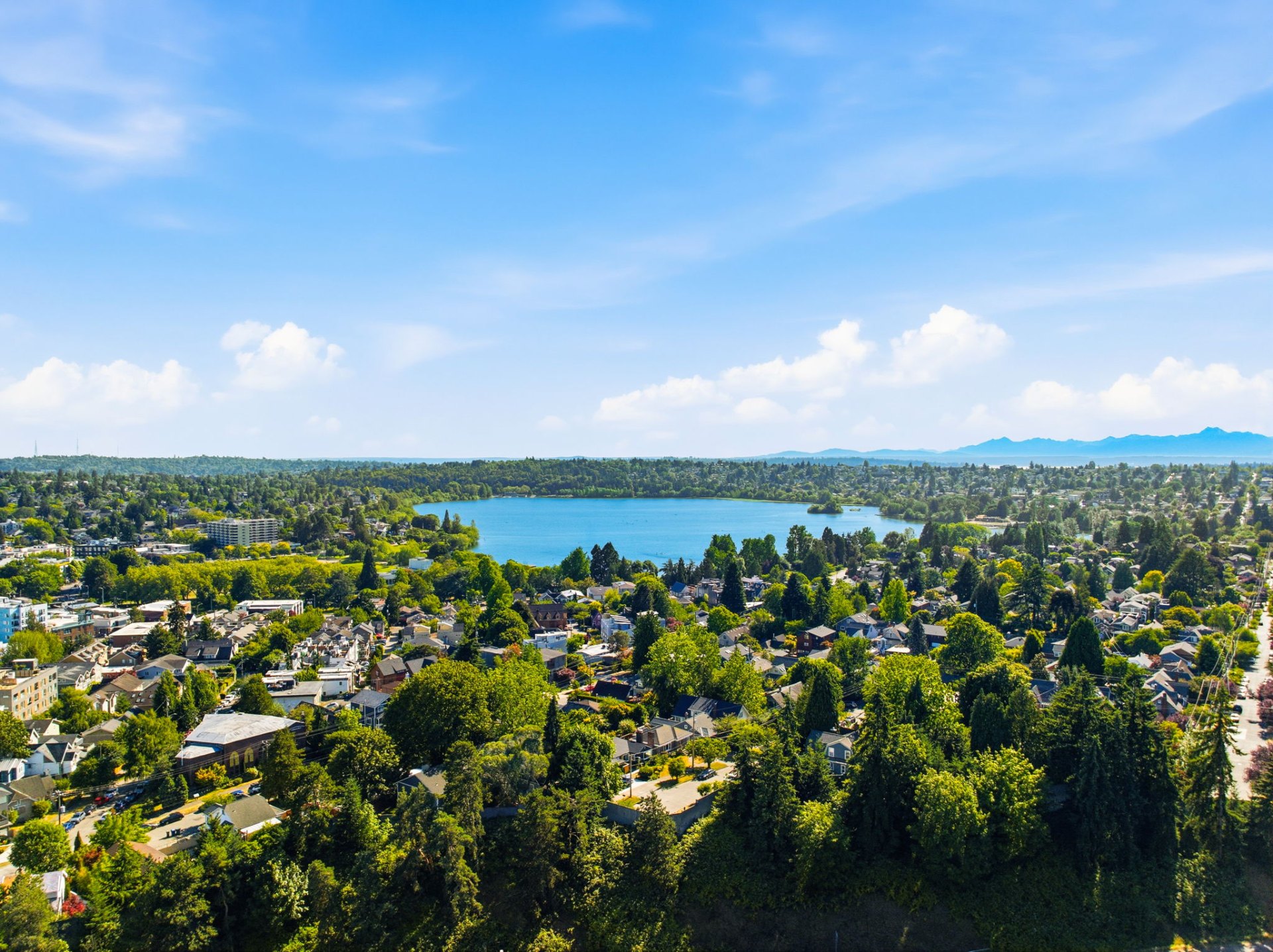 Aerial view of the Juanita and Kirkland area